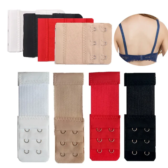 Women Bra Extension Strap Extenders 3 Rows 1/2/3/4 Buckles Elastic Bra  Extender Hook